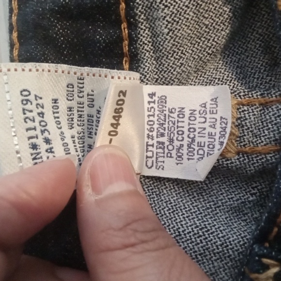 True Religion Blue Flare Wide Leg Jeans Eve Big T Low Rise Cowgirl Rodeo - Picture 8 of 10